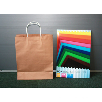 Brown Kraft Paper Shopping Gift Bags com alças de papel torcidas
